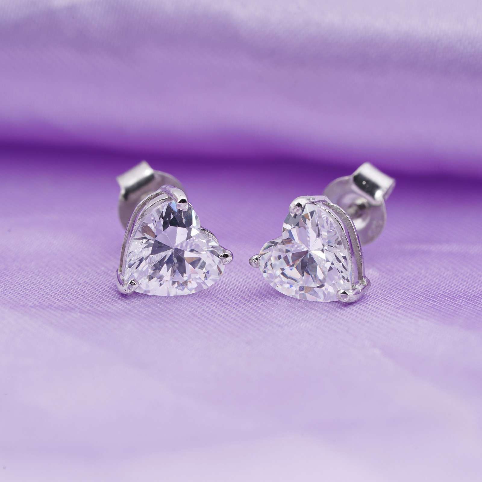 Heart Shape Diamond Stud