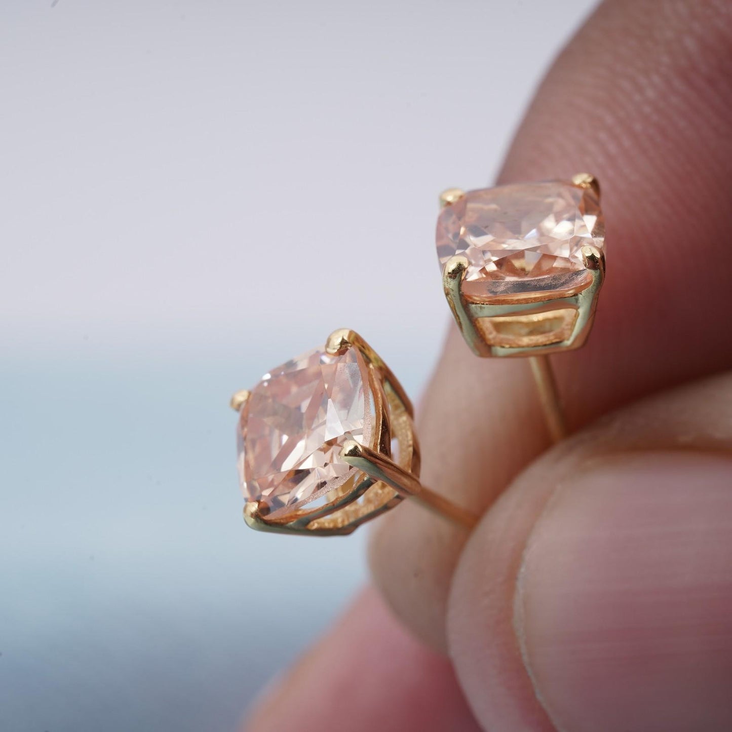 Rose Gold Champaign Stud Earrings