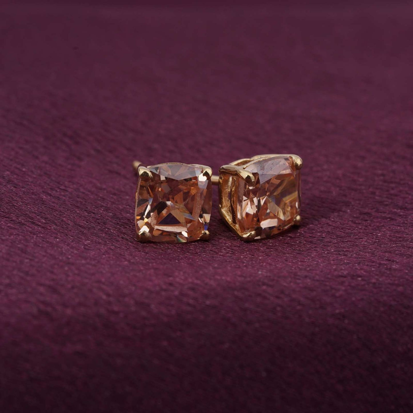 Rose Gold Champaign Stud Earrings