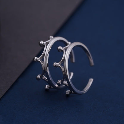 Silver Crown Toe Rings For Women