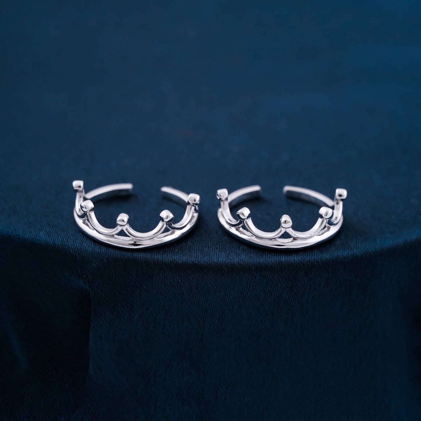 Silver Crown Toe Rings For Women