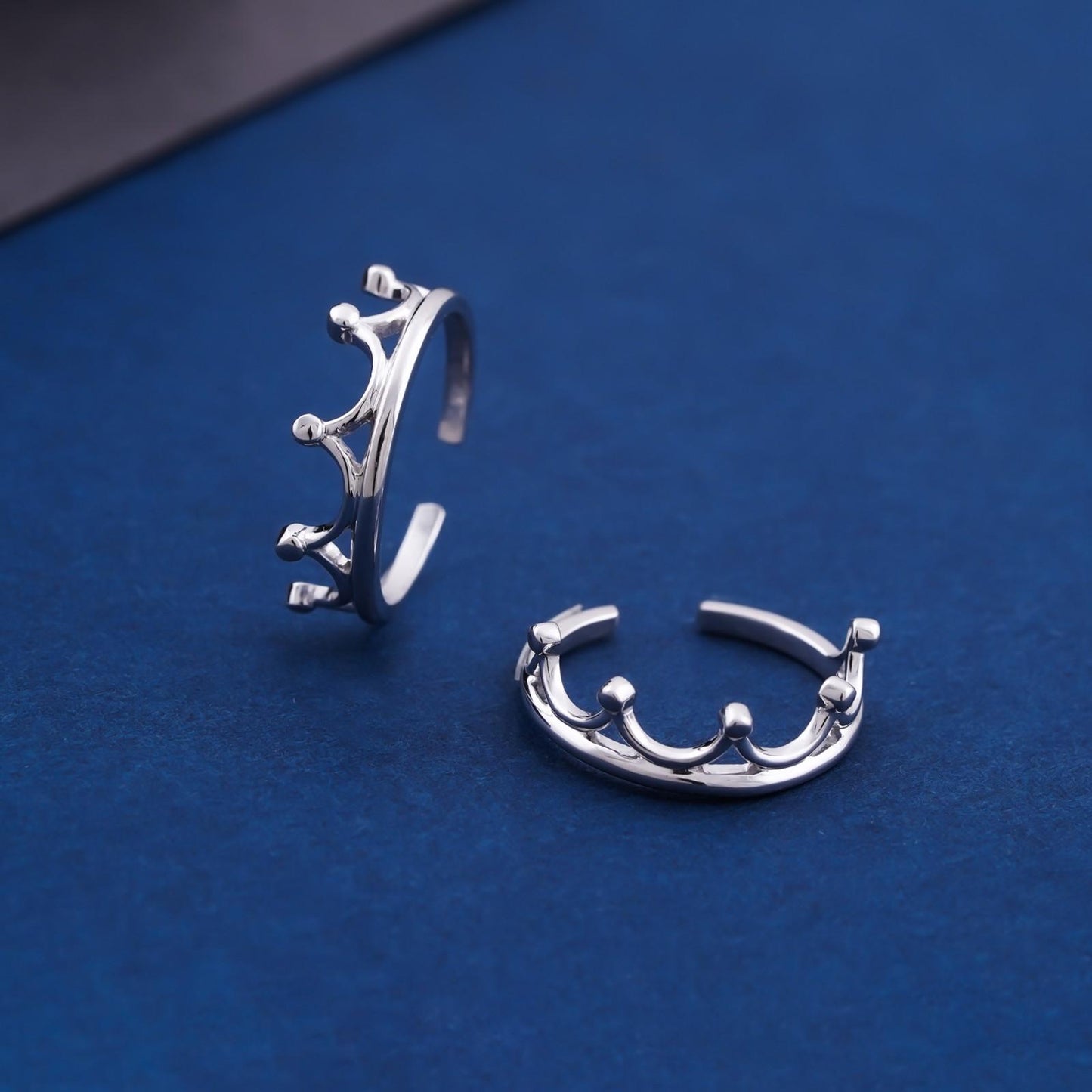 Silver Crown Toe Rings For Women