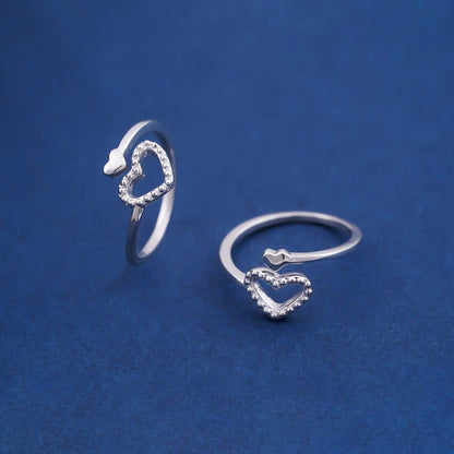 Silver Heartfelt Embrace Toe Rings