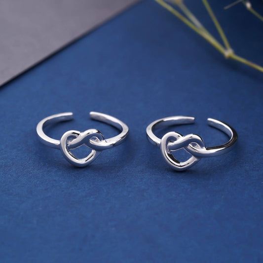 Silver Love Knot Toe Ring for Women