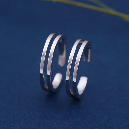 Silver Classic Liner Toe Rings