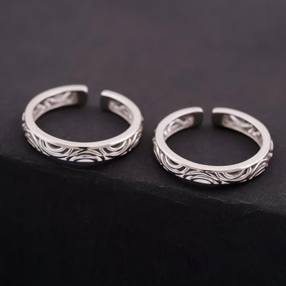 Elegant Silver Filigree Toe Rings for Women