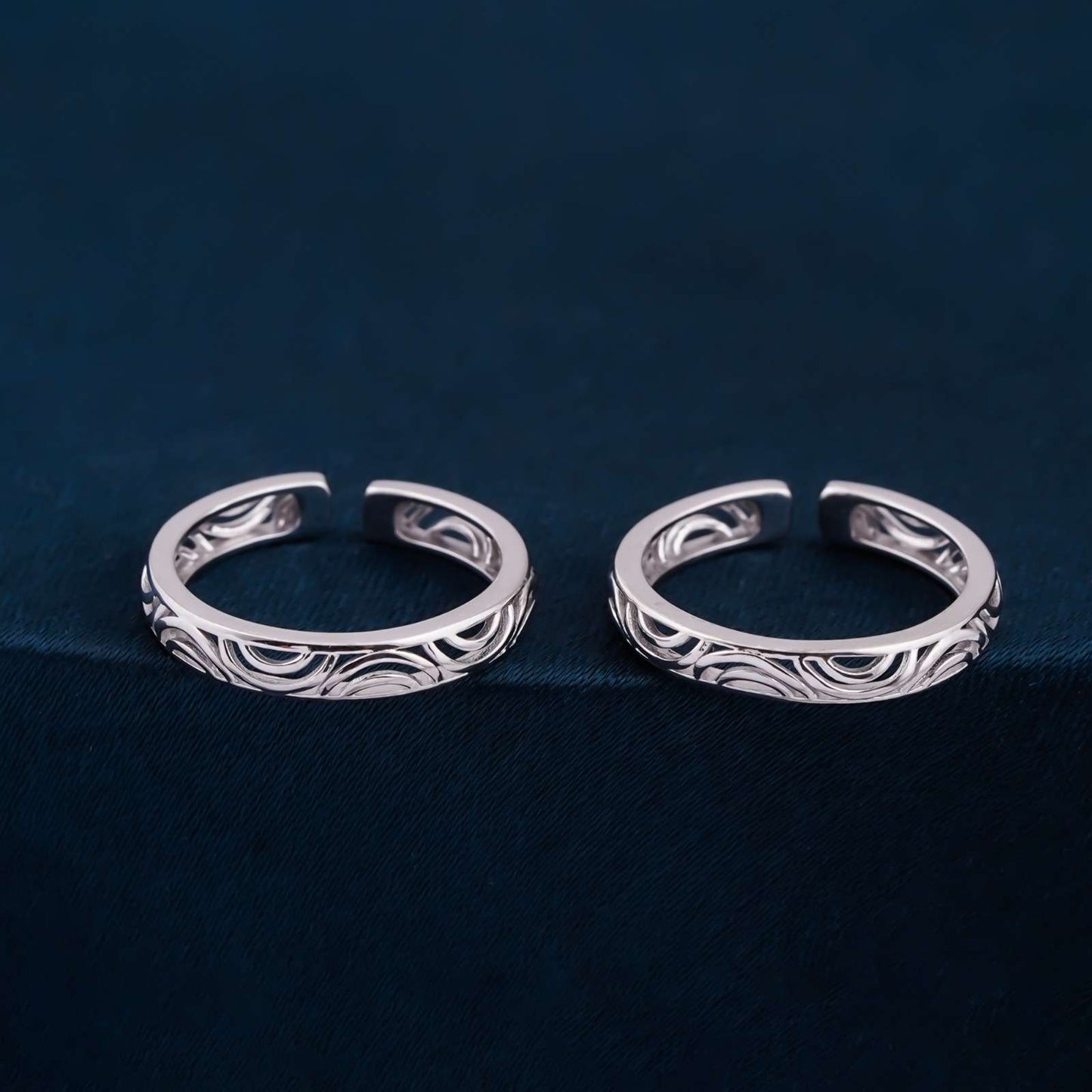 Elegant Silver Filigree Toe Rings for Women