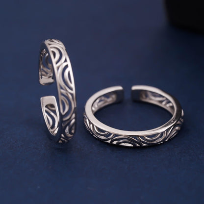 Elegant Silver Filigree Toe Rings for Women