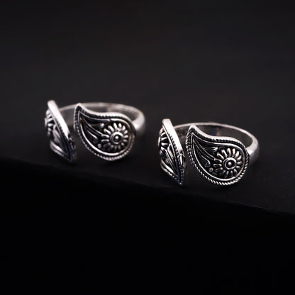 Paisley Silver Toe Rings For Women