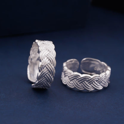 Silver Abstract Pattern Design Toe Rings