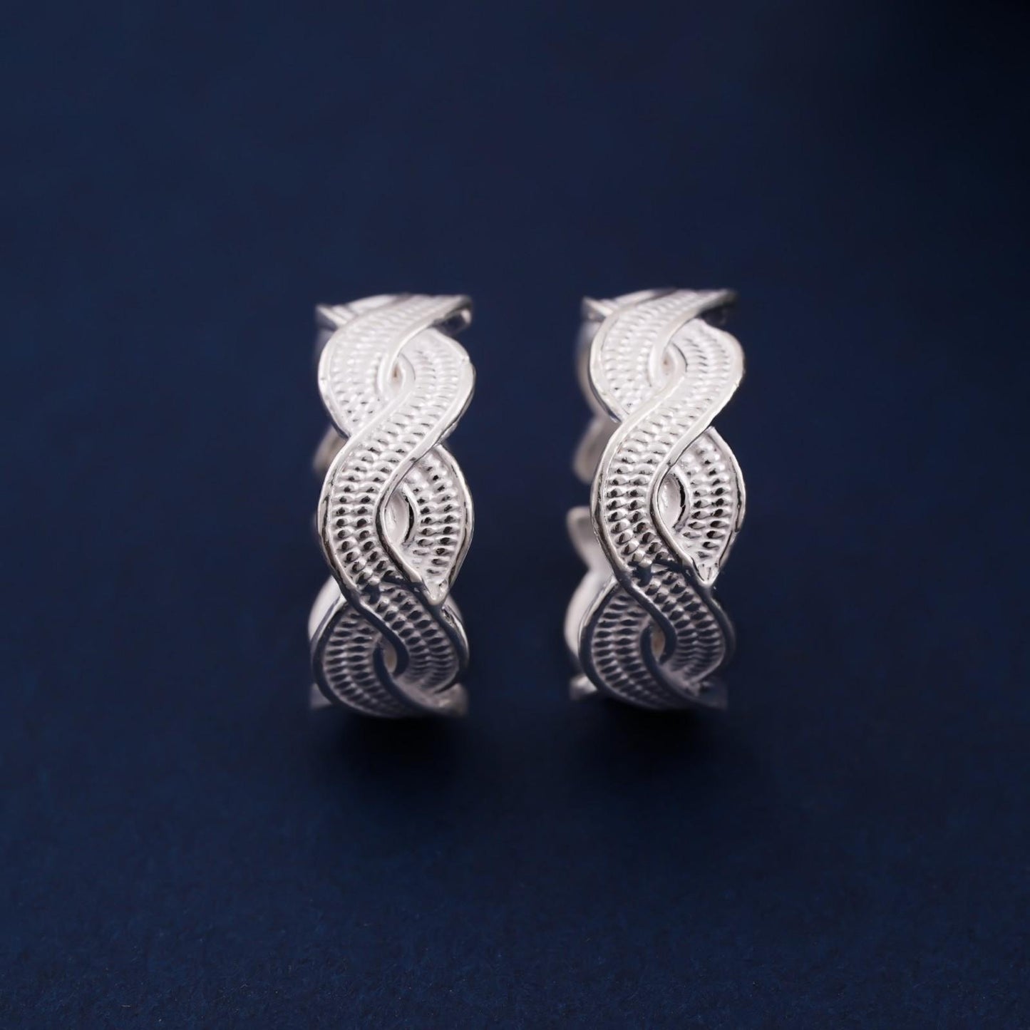 Braided Silver Toe Rings For women